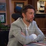 Chad’s light grey plaid blazer on Days of our Lives