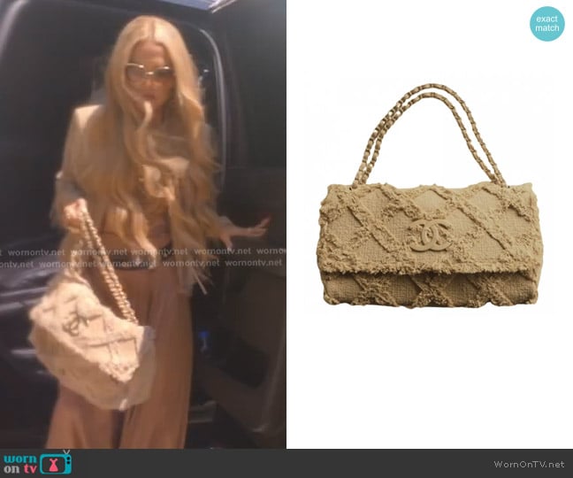 Chanel Tweed Crossbody Bag worn by Erika Jayne on The Real Housewives of Beverly Hills