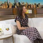 Jennifer Wallance’s brown and pink check print dress on Good Morning America