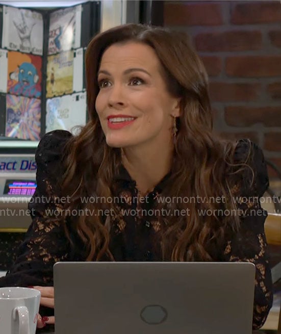 Chelsea’s black lace top on The Young and the Restless