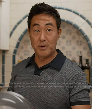 Chimney’s navy polo on 9-1-1