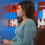 Chloe Melas’s blue wrap sweater dress on NBC News Daily