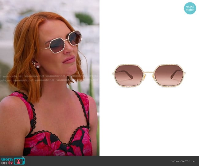 Chloe Scalloped Oval Sunglasses worn by Whitney Rose on The Real Housewives of Salt Lake City