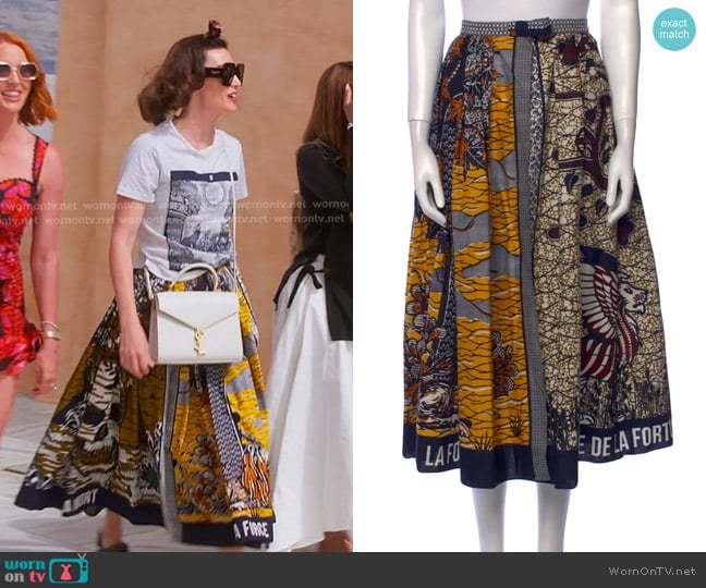 Christian Dior Printed Midi Skirt worn by Bronwyn Newport on The Real Housewives of Salt Lake City