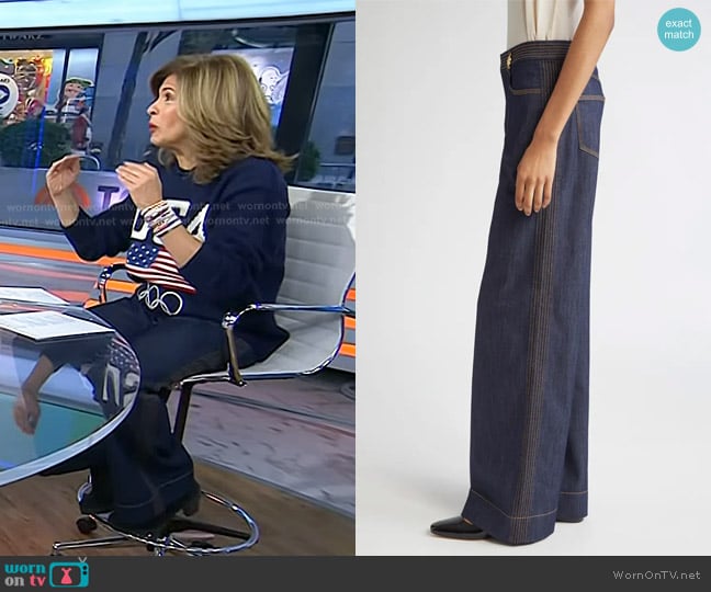 Cinq a Sept Bev High Waist Flare Leg Jeans in Indigo worn by Hoda Kotb on Today