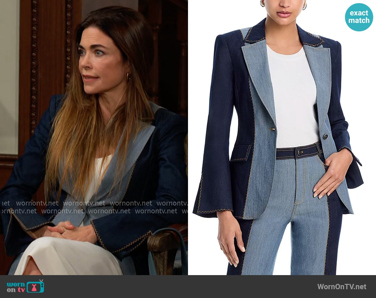 Victoria’s two-tone denim blazer on The Young and the Restless