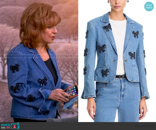 Cinq a Sept Le Petit Khloe bow-detail long-sleeve blazer worn by Joy Behar on The View