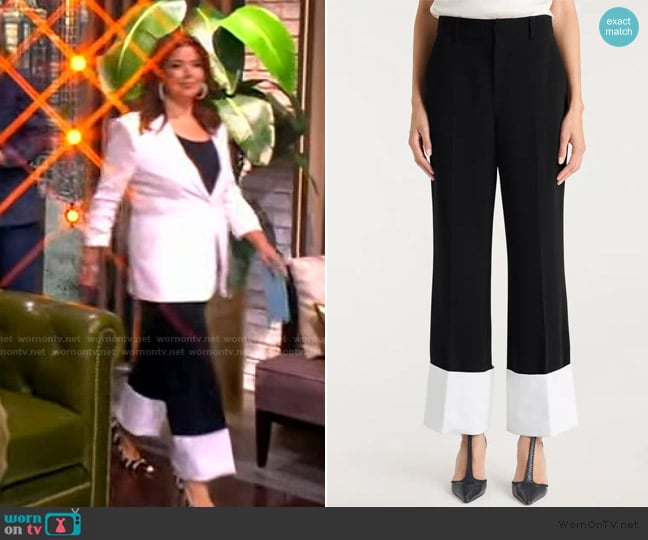 Cinq a Sept Mesa Wide Cuff Pants worn by Ana Navarro on The View