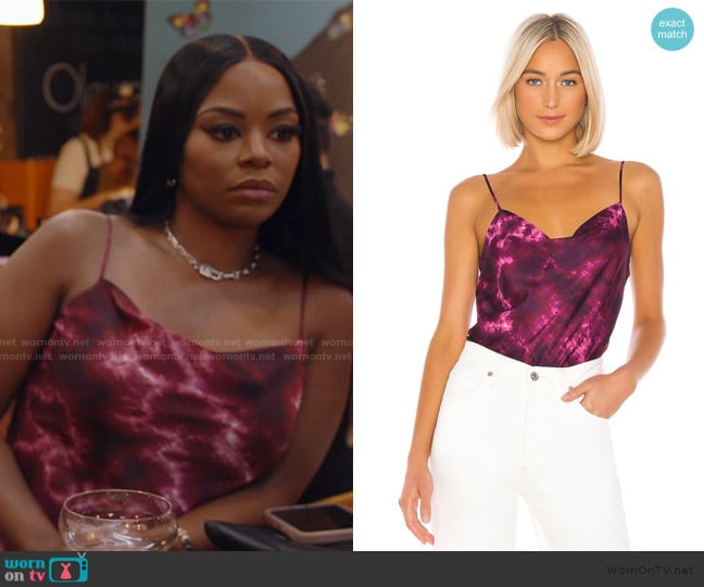 Cinq a Sept Tie Dye Marta Cami worn by Keiarna Stewart on The Real Housewives of Potomac
