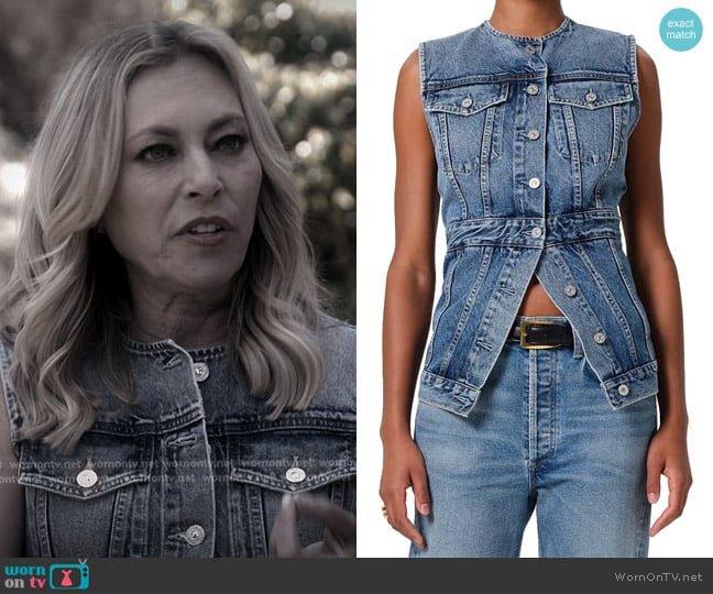 Citizens of Humanity Idalene Denim Vest worn by Sutton Stracke on The Real Housewives of Beverly Hills