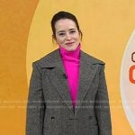 Claire Foy’s pink turtleneck sweater and grey blazer on Today