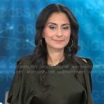 Celine Gounder’s green flutter sleeve top on CBS Mornings