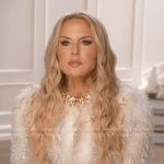 Rachel’s white confessional fur jacket on The Real Housewives of Beverly Hills