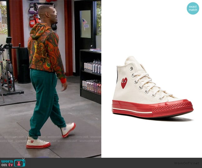 Bernard’s white high top sneakers on The Upshaws