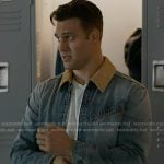 Eddie's denim jacket with suede collar on 9-1-1
