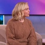 Courtney Cook’s brown cable knit sweater on The Jennifer Hudson Show