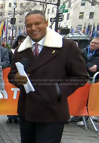 Craig's brown coat with shearling collar on Today