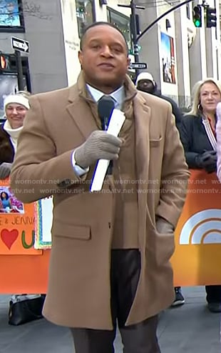 Craig's camel wool coat on Today