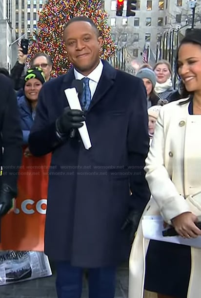 Craig's navy suede coat on Today
