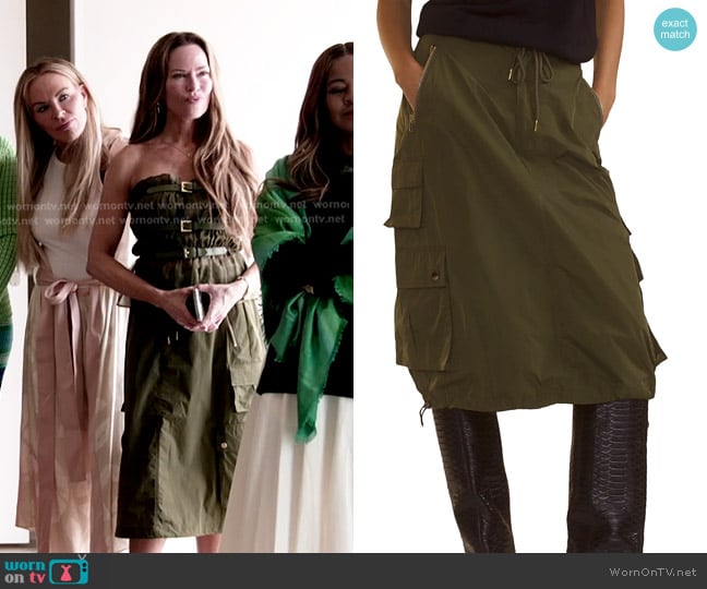 Cynthia Rowley Cargo Skirt in Dark Green worn by Britani Bateman on The Real Housewives of Salt Lake City