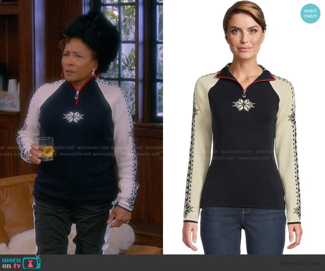 Dale of Norway Geilo Feminine Sweater worn by Lucretia Turner (Wanda Sykes) on The Upshaws