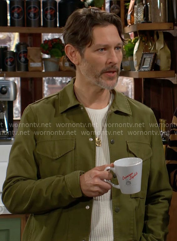 Daniel's green shirt jacket on The Young and the Restless