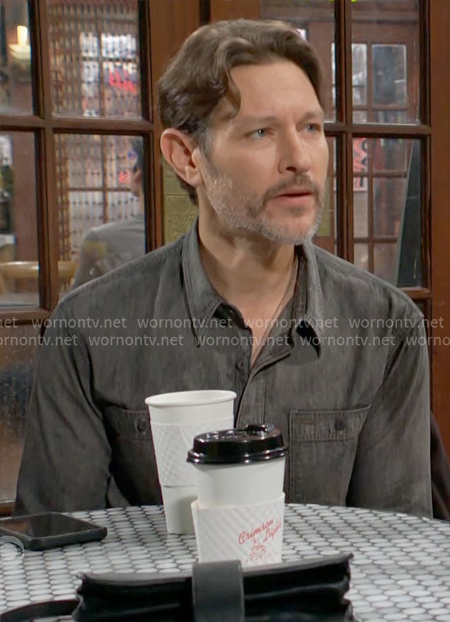 Daniel’s grey button down shirt on The Young and the Restless