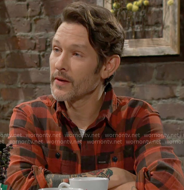 Daniel's red checked shirt on The Young and the Restless