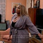 Danni’s purple striped robe on Tyler Perrys Sistas