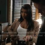 Daphne’s camel blazer on High Potential