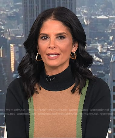 Darlene’s black and beige colorblock sweater dress on Today