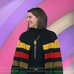 Daryn Carp’s multicolor striped cardigan jacke on Today