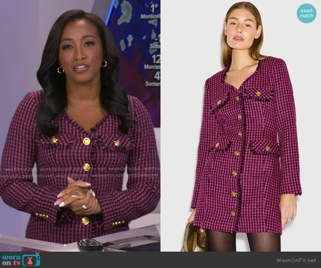 Derek Lam 10 Crosby Long Sleeve Tweed Mini Dress worn by Brittany Bell on Good Morning America