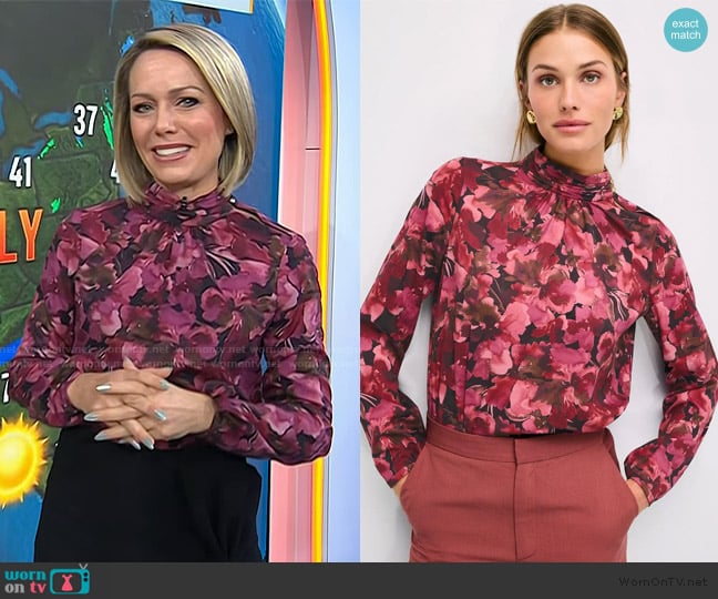 Derek Lam 10 Crosby Mock Neck Puff Sleeve Blouse worn by Dylan Dreyer on Today
