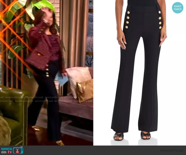 Ana’s black gold button pants on The View