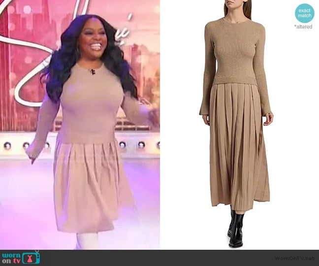 Sherri’s beige mixed media dress on Sherri Sherri’s beige mixed media dress on Sherri