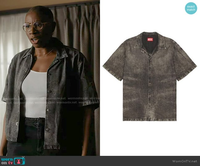 Diesel D-Nabil Shirt in Black & Denim worn by Henrietta Wilson (Aisha Hinds) on 9-1-1