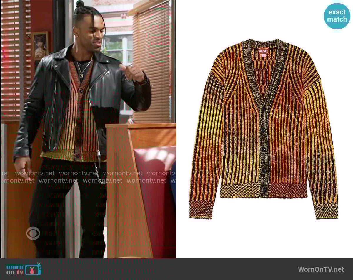 Diesel Oakland Cardigan worn by Izaiah Hawthorne (David Lami Friebe) on Beyond the Gates