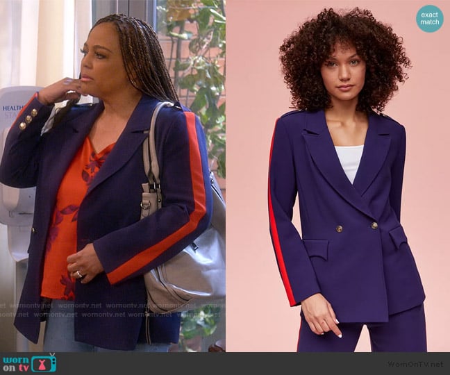 Disney Minnie Majorette Double-Breasted Boyfriend Blazer worn by Regina Upshaw (Kim Fields) on The Upshaws