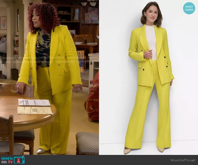 DKNY Classic Double-Breasted Blazer and Pants worn by Althea Turner (Kym Whitley) on The Upshaws