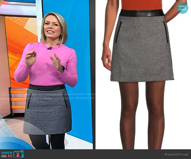 DKNY Faux Leather Trim Mini Skirt worn by Dylan Dreyer on Today