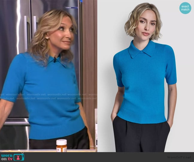 Melina’s blue collared sweater on Live with Kelly Melina’s blue collared sweater on Live with Kelly