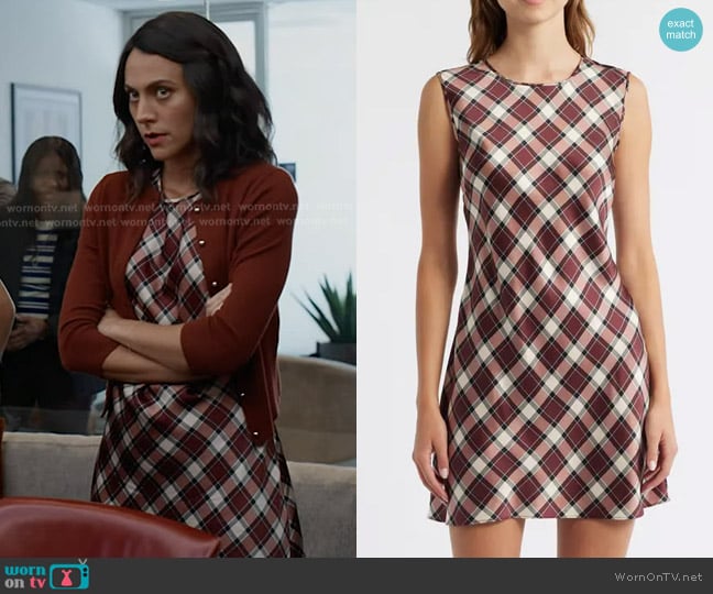 Doen Alamere Plaid Silk Minidress in Norfolk Plaid