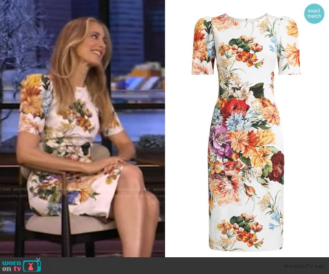 Kim Raver’s white floral print dress on Live with Kelly Kim Raver’s white floral print dress on Live with Kelly