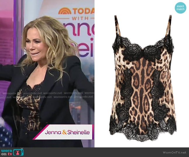 Dolce & Gabbana Leopard-print Satin Camisole Top worn by Kathie Lee Gifford on Today