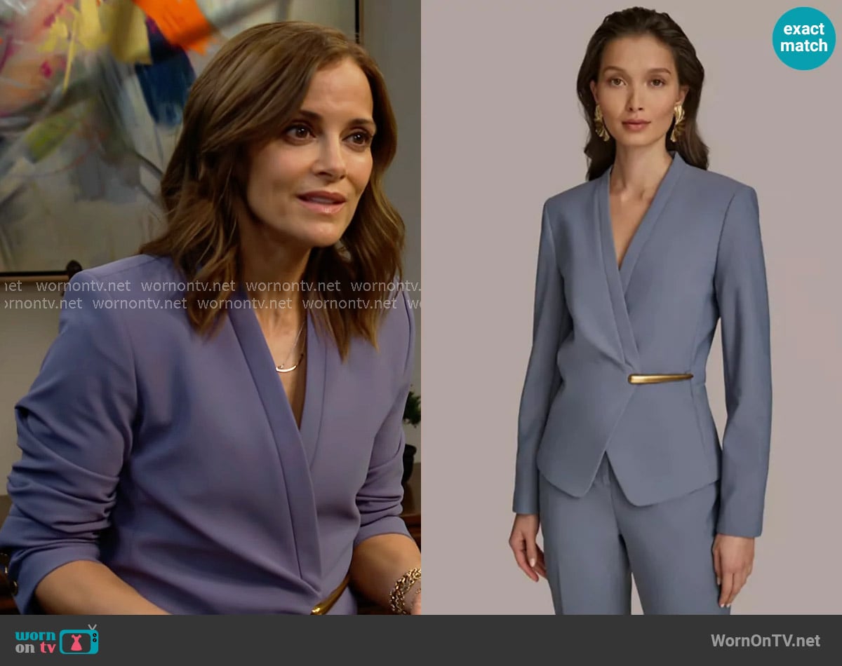 Donna Karan Hardware-Trim Blazer worn by Taylor Hayes (Rebecca Budig) on The Bold and the Beautiful