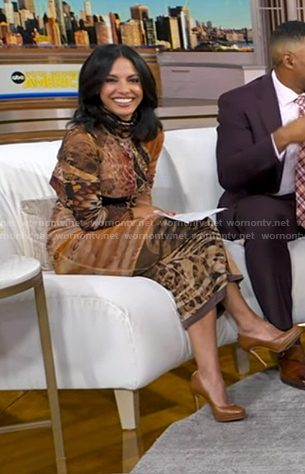 Dr. Tara Narula’s animal print sheath dress on Good Morning America