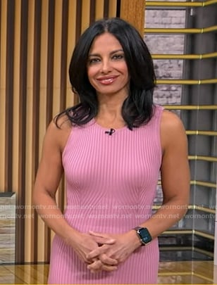 Dr. Tara Narula’s pink ribbed sleeveless dress on Good Morning America
