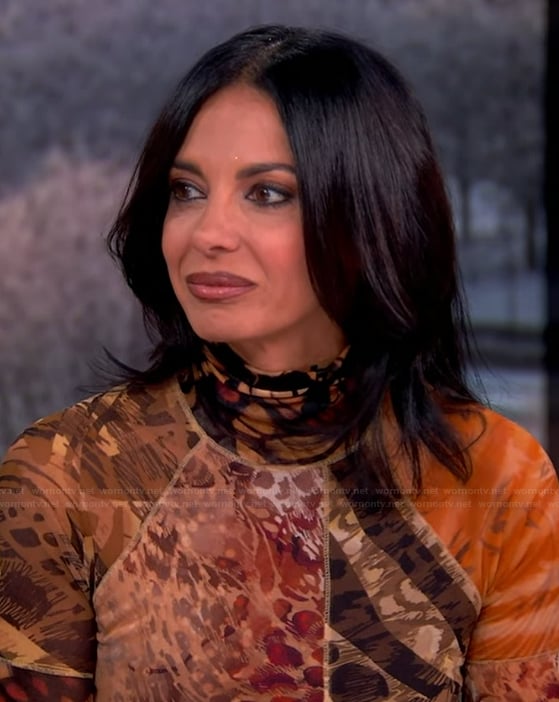 Dr Tara Narula’s printed mesh dress on The View