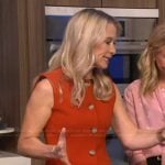 Wendy Bazilian’s orange button down vest on Live with Kelly and Mark
